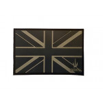 ODIN Large Rubber Union Flag Patch Subdued 12 cm x 8cm Hook Backed