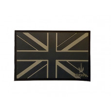ODIN Large Rubber Union Flag Patch Subdued 12 cm x 8cm Hook Backed