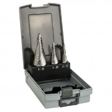Bosch HSS Step Drill Bit, 3-Flat Shank Set Bosch HSS Step Drill Bit, 3-Flat Shank Set