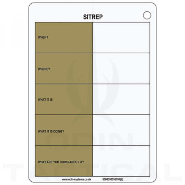 A6 Fire Mission / SITREP Slate Card A6 Slate Cards ODIN Tactical