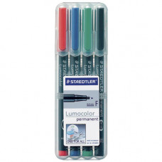 Staedtler Lumocolor 318 WP4 Permanent Fine (4 Colour Wallet)