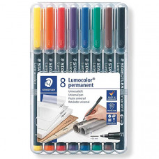 Staedtler Lumocolor 318 WP8 Permanent Fine (8 Colour Wallet)