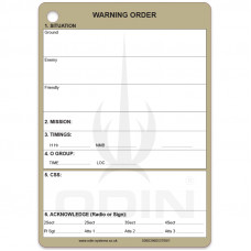 A6 Platoon Warning Order Slate Card