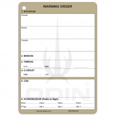 B6 Platoon Warning Order Slate Cards